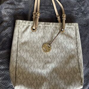 Michael Kors Beige Monogram Tote